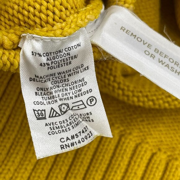 Ann Taylor Sweater‎ Turtleneck Roll Neck Medium Petite Yellow Long Sleeve Women - Picture 11 of 13